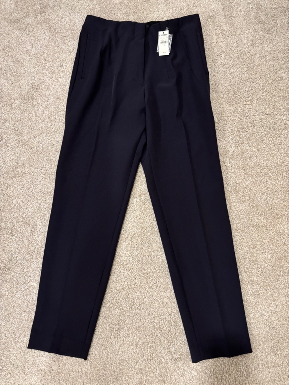 NWT Express High Rise Pull-On Ankle Pant in Navy